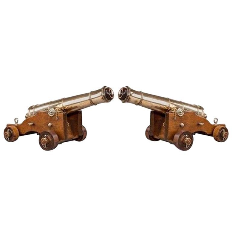 Pair of Antique English Naval Cannon