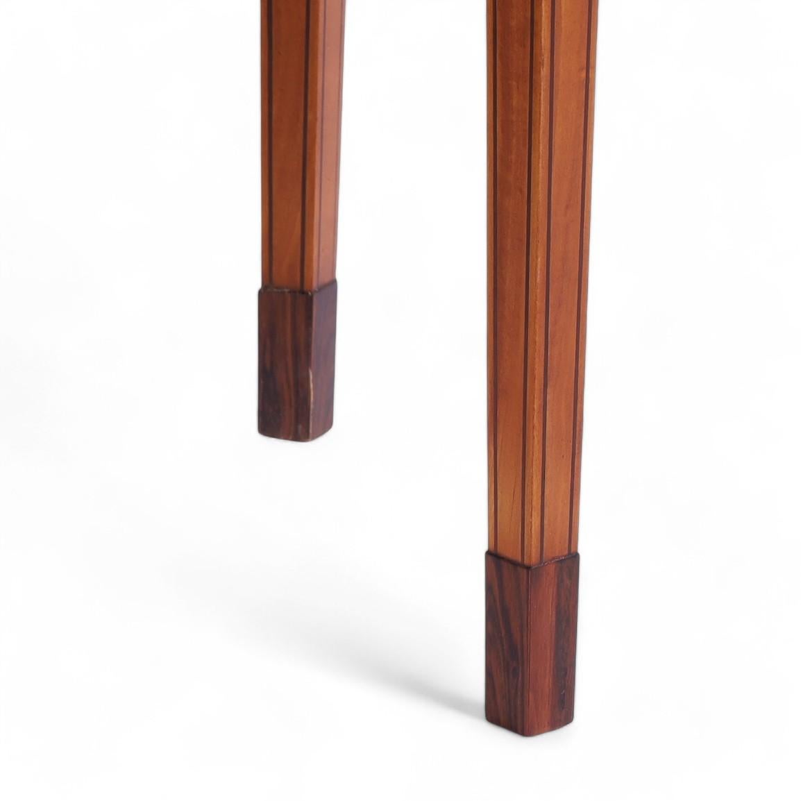 Pair of Antique English Neoclassic Stands or Tables with Inlaid Chinoiserie For Sale 5