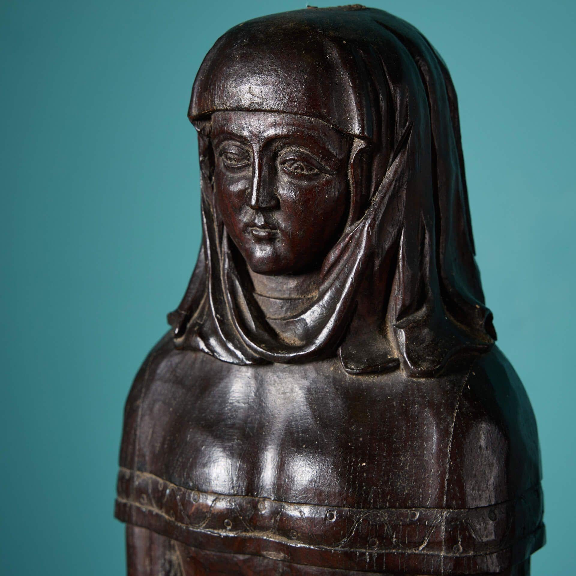 Giacobiano Coppia di antiche figure inglesi in Oak in vendita