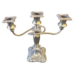 Pair of Antique English Ornate Silverplate Candelabra, Circa 1890s