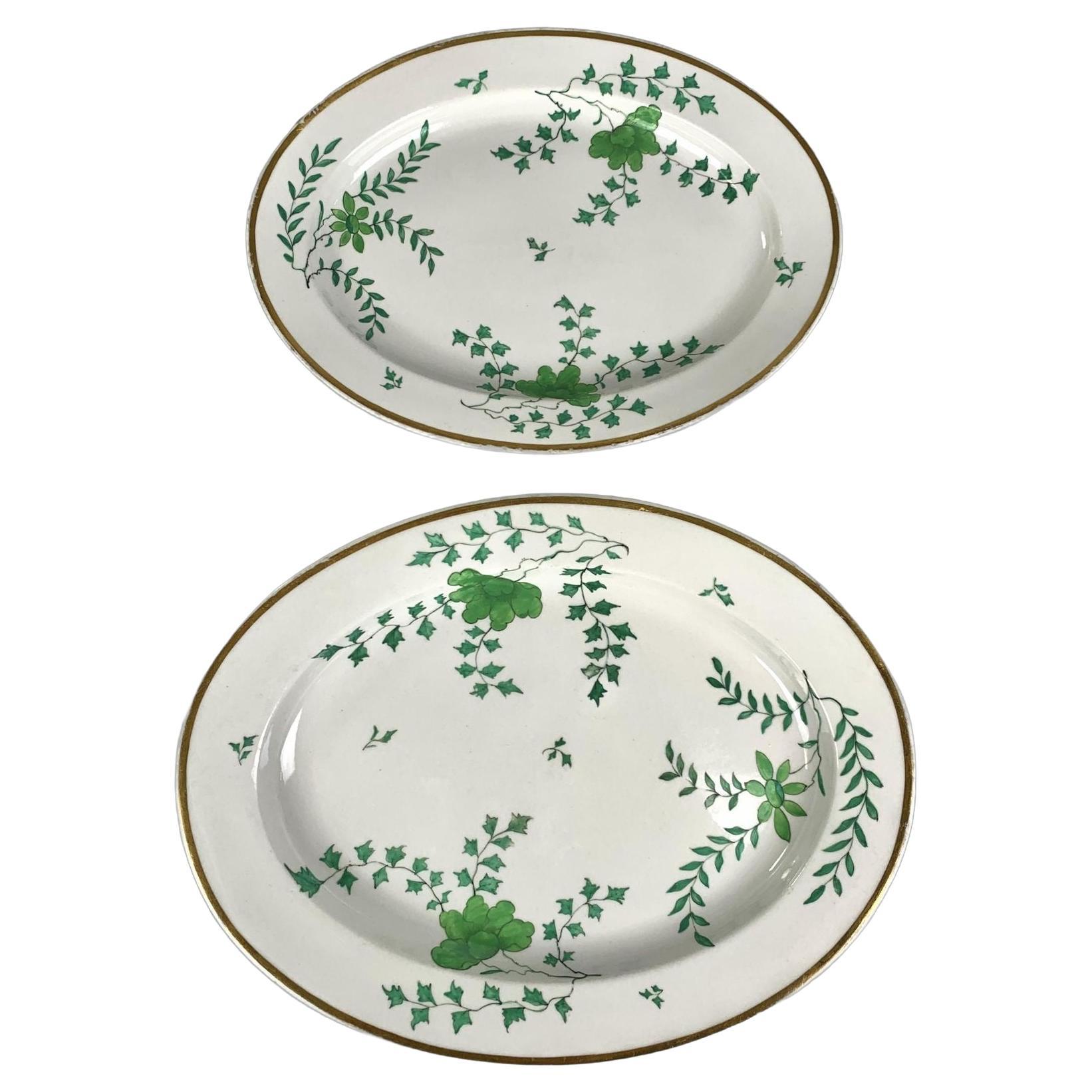 Pair of Antique English Porcelain Flight Barr Barr Worcester Dishes Circa 1820 For Sale
