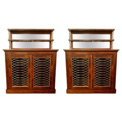 Pair of Antique English Regency Rosewood Cabinets, Circa 1880's