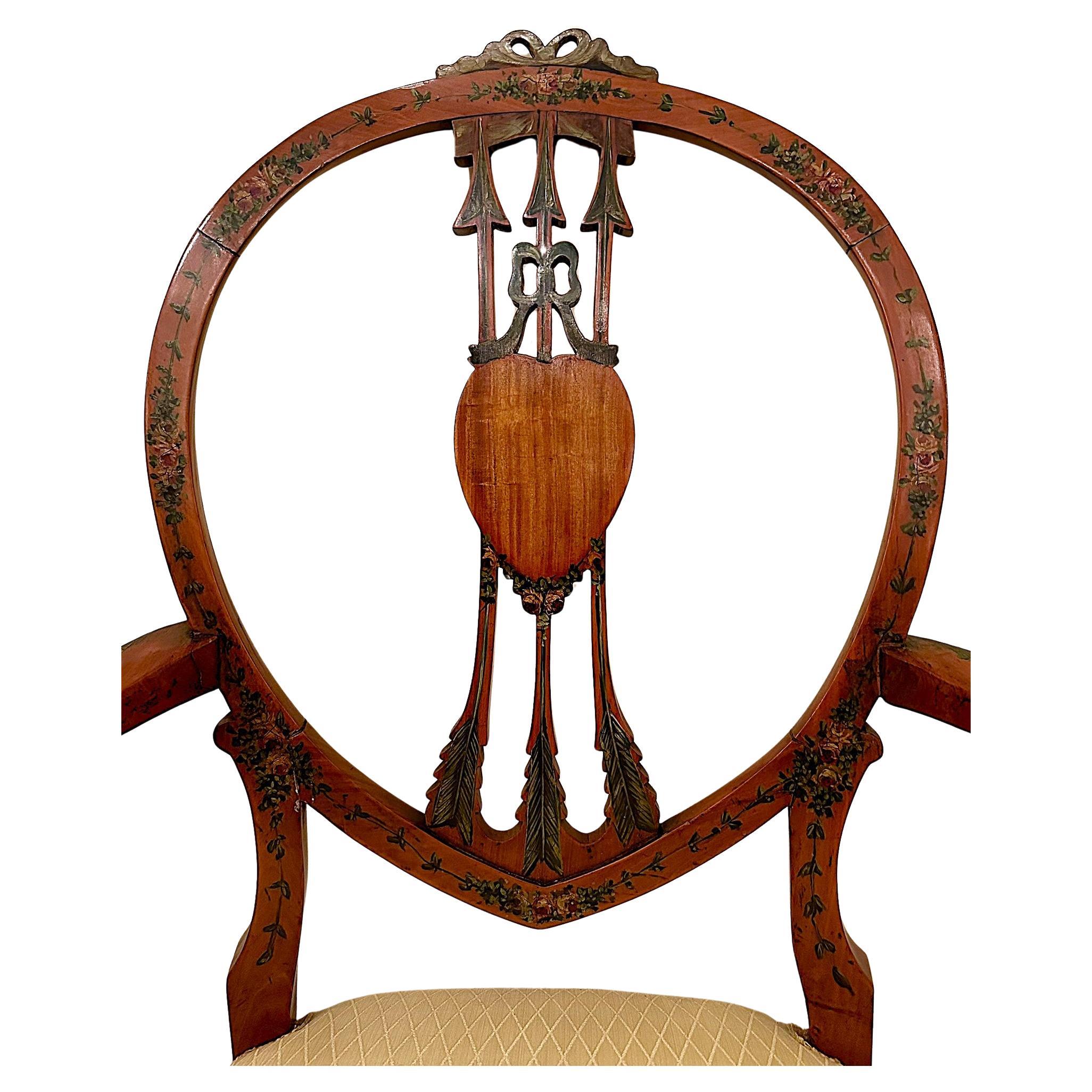 XIXe siècle Paire d'anciens fauteuils anglais en bois satiné, vers 1890-1910. en vente