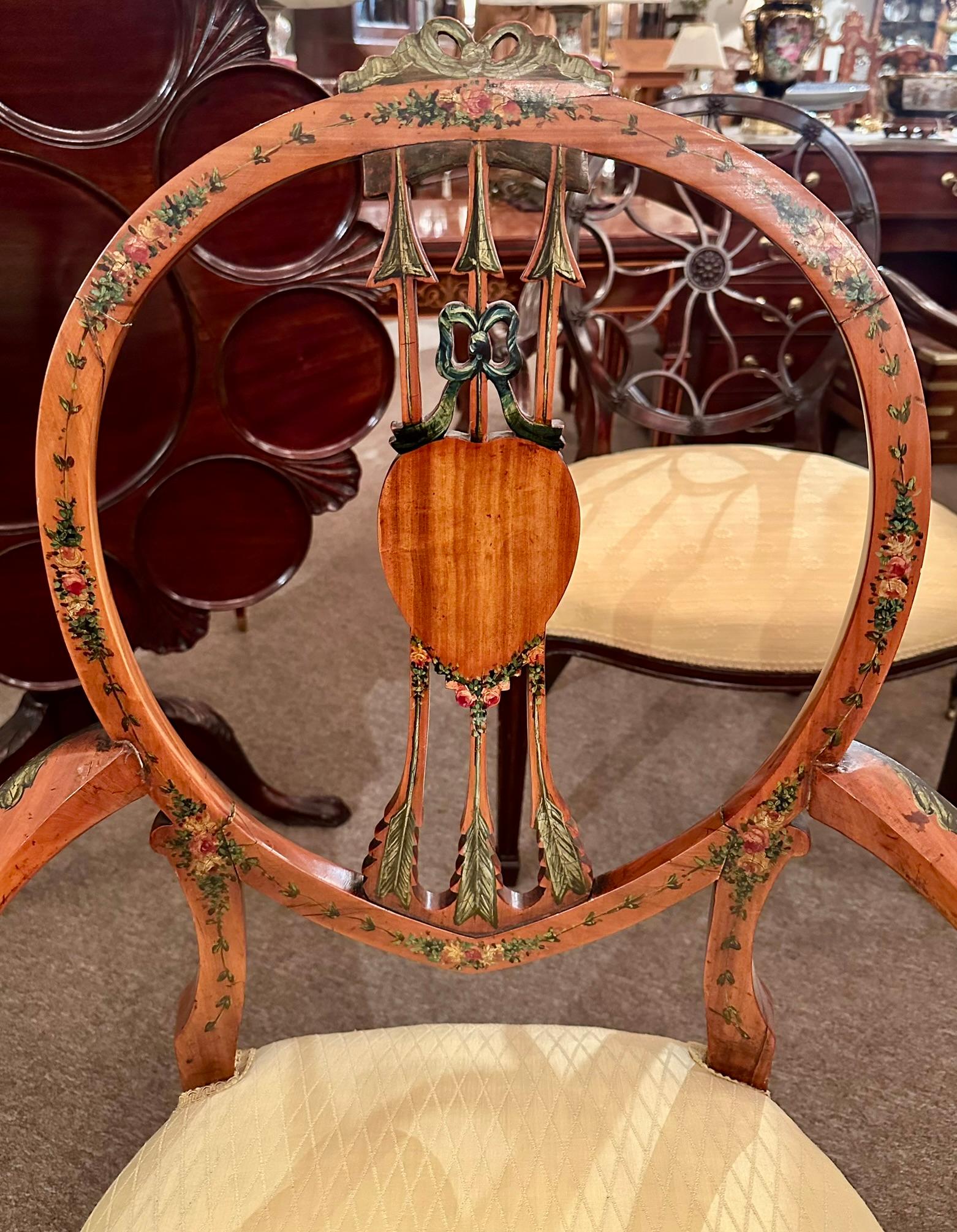 Paire d'anciens fauteuils anglais en bois satiné, vers 1890-1910. en vente 3