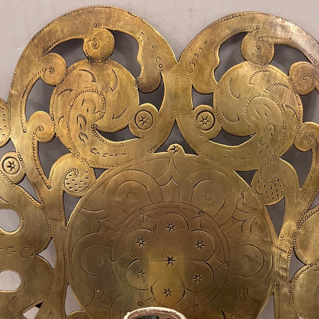 Brass Pair of Antique English Sconces