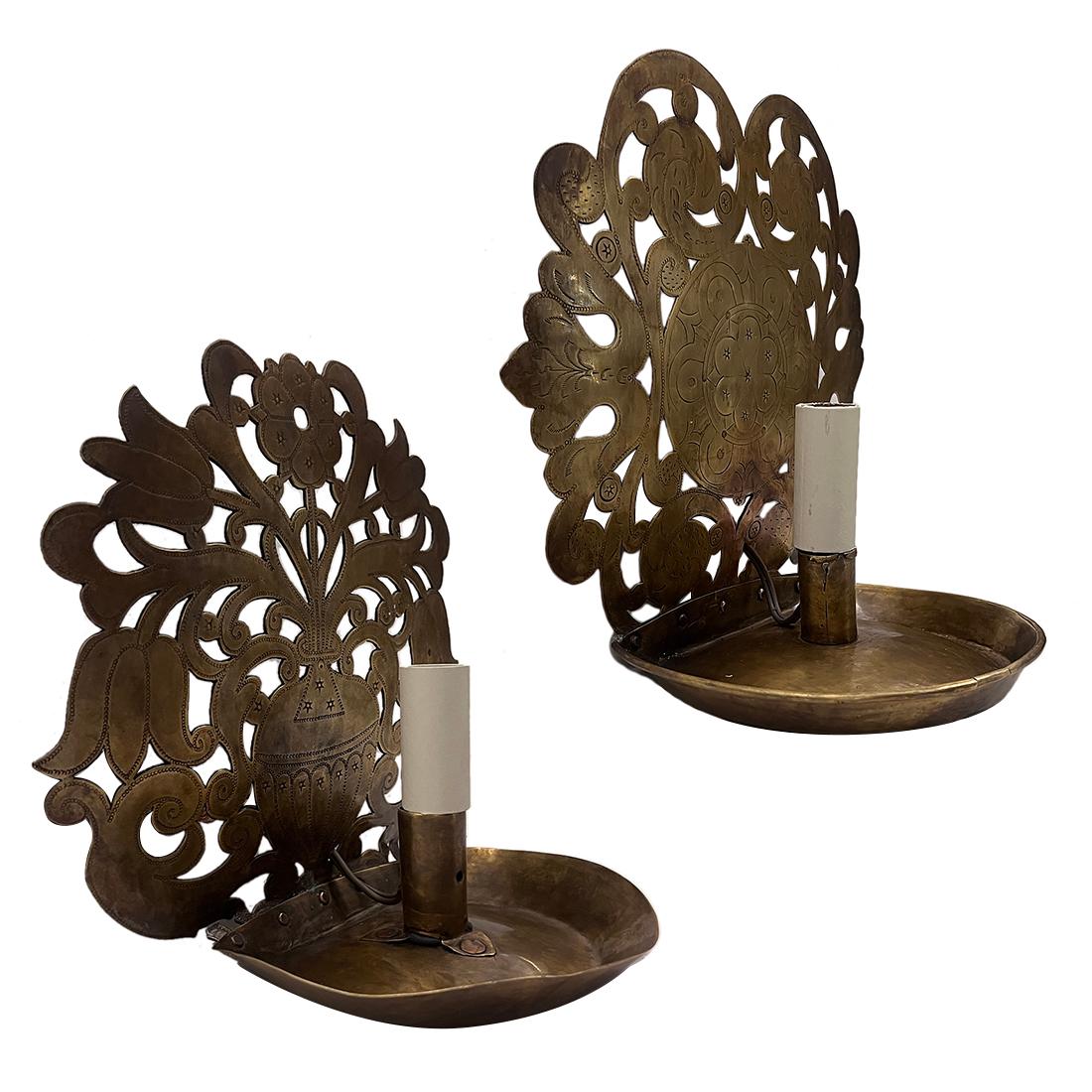Pair of Antique English Sconces 1