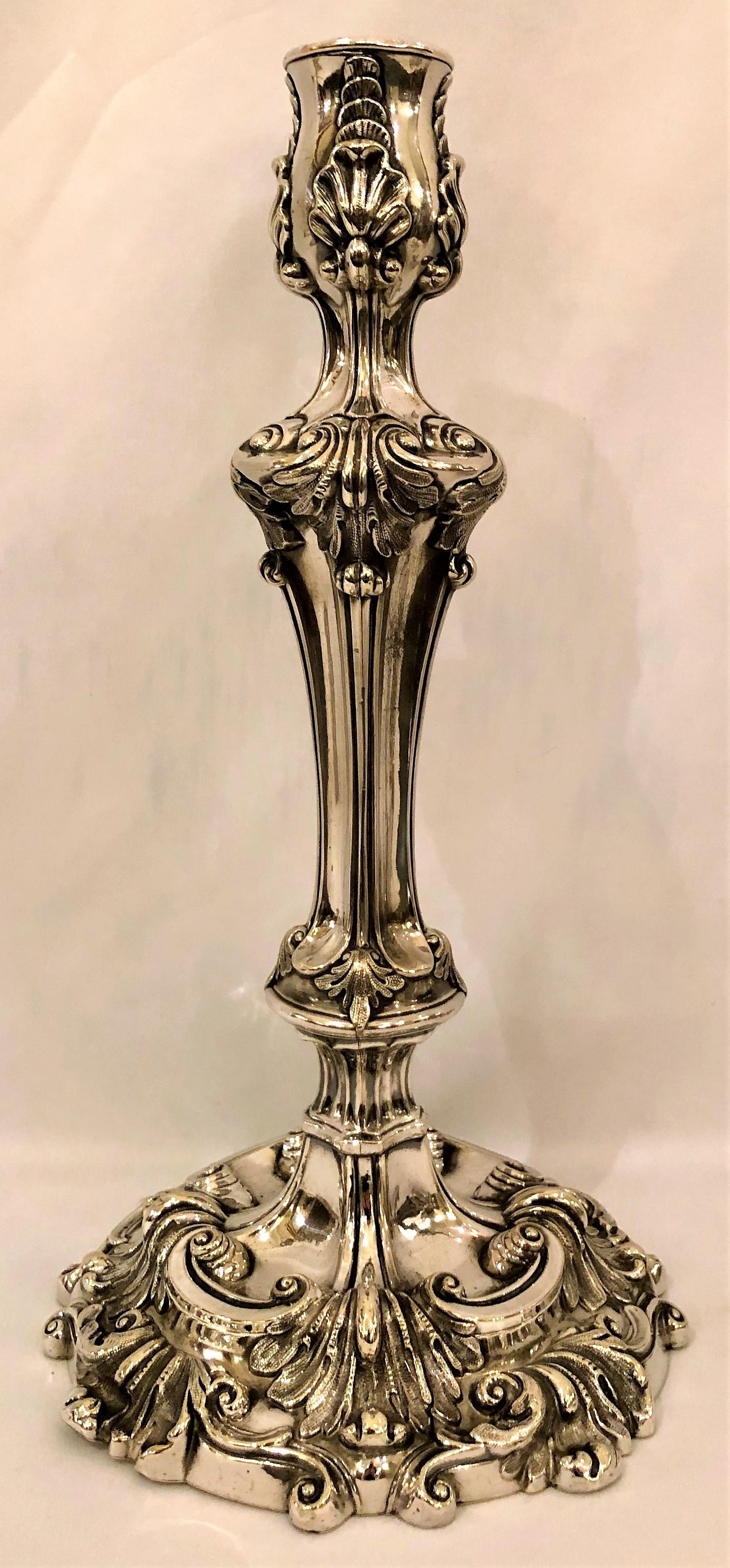 Pair of Antique English Sheffield Candelabra In Good Condition In New Orleans, LA