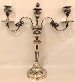 Pair of Antique English Sheffield Silver Candelabra