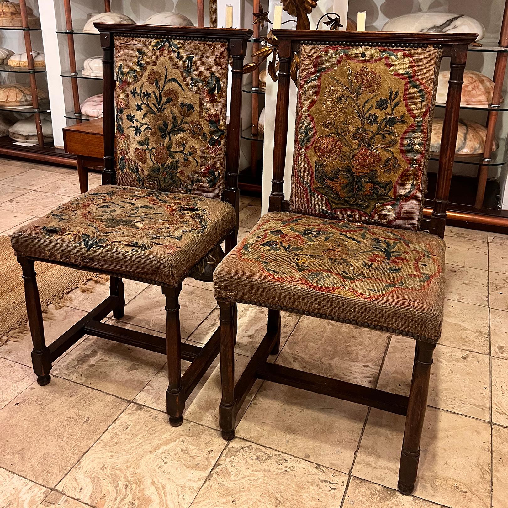 Pair of Antique English Side Chairs For Sale 4