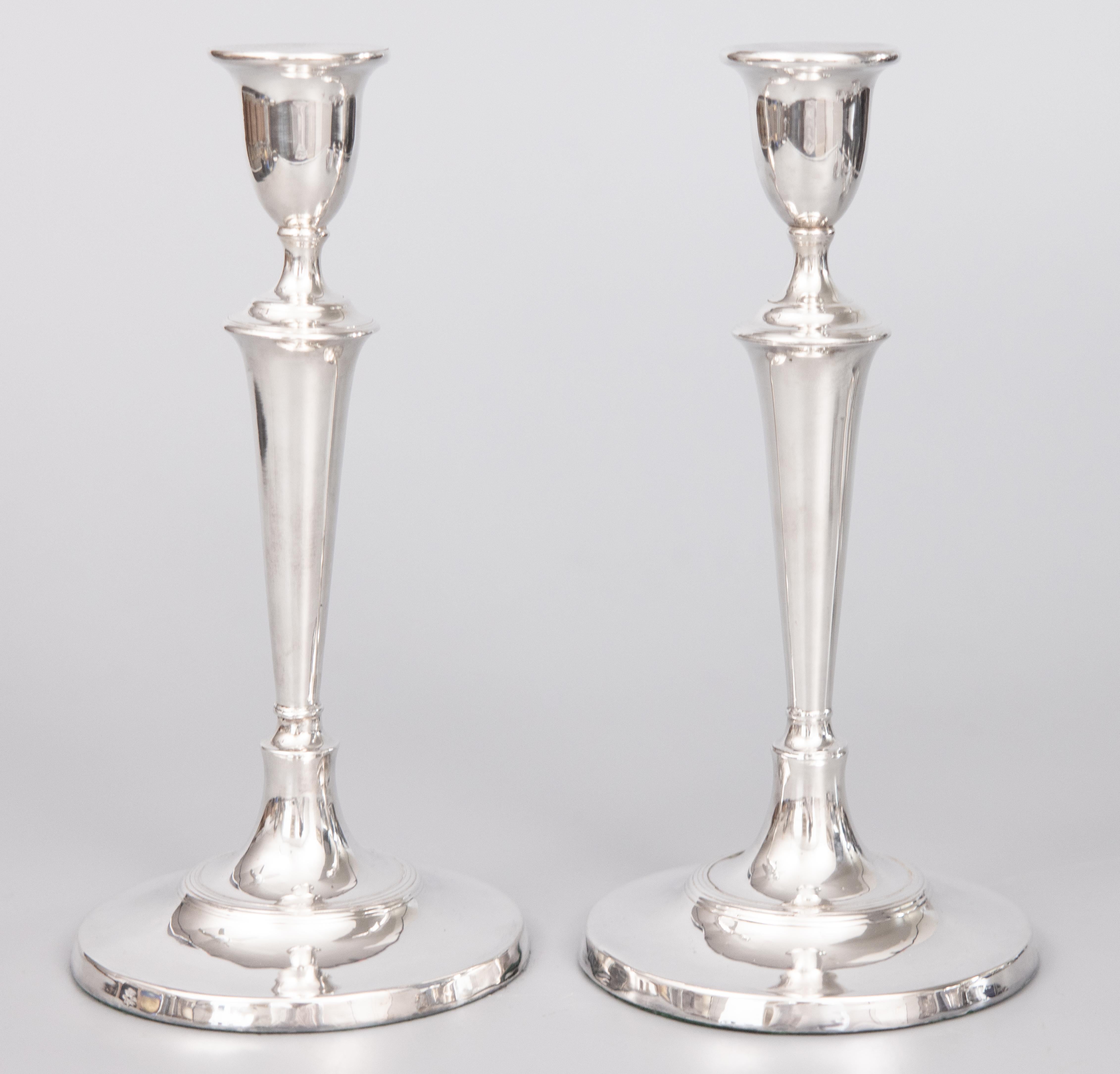 Pair of Antique English Silver Plate Candelabras 1