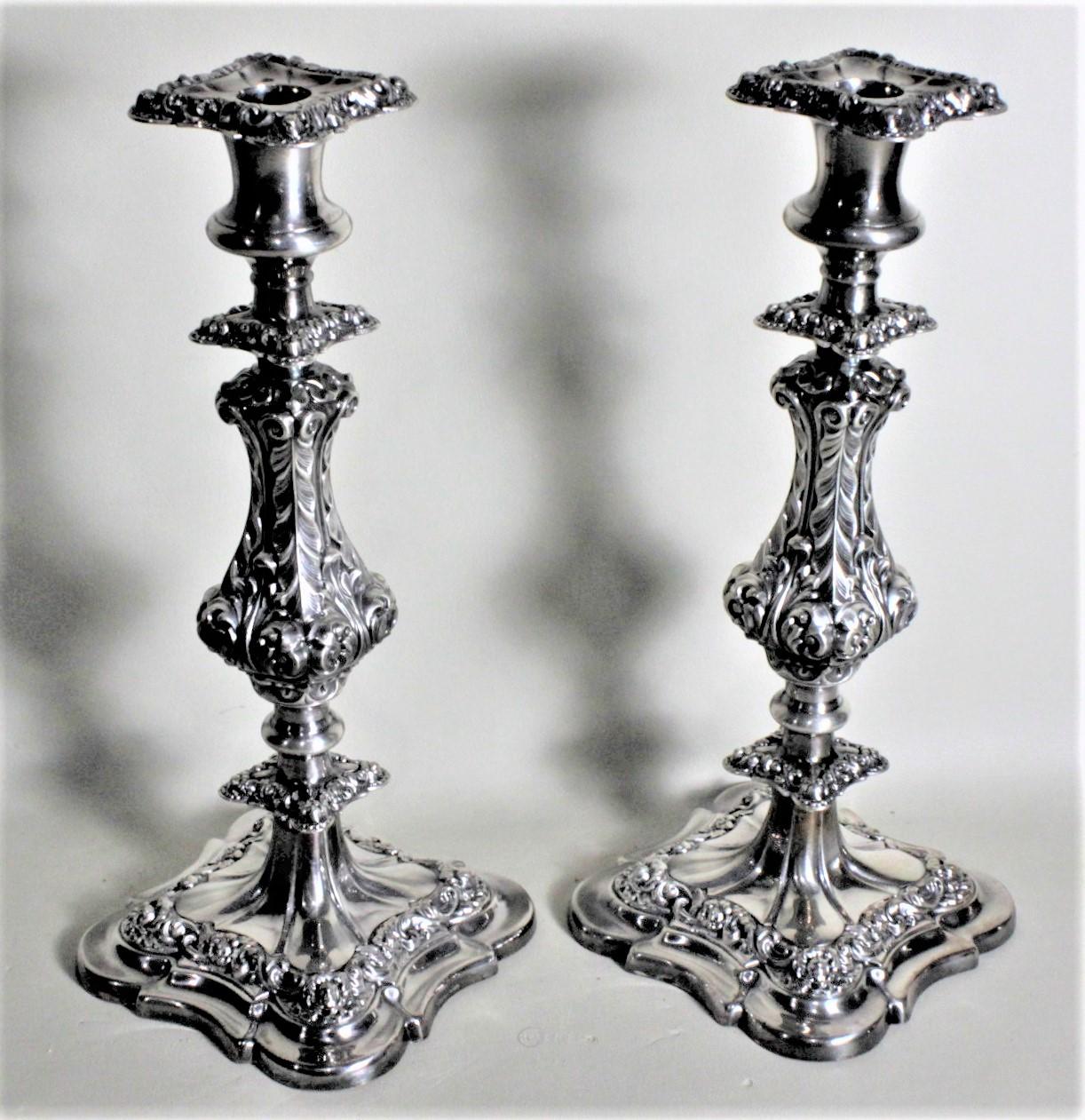 silver plated candlesticks made in england