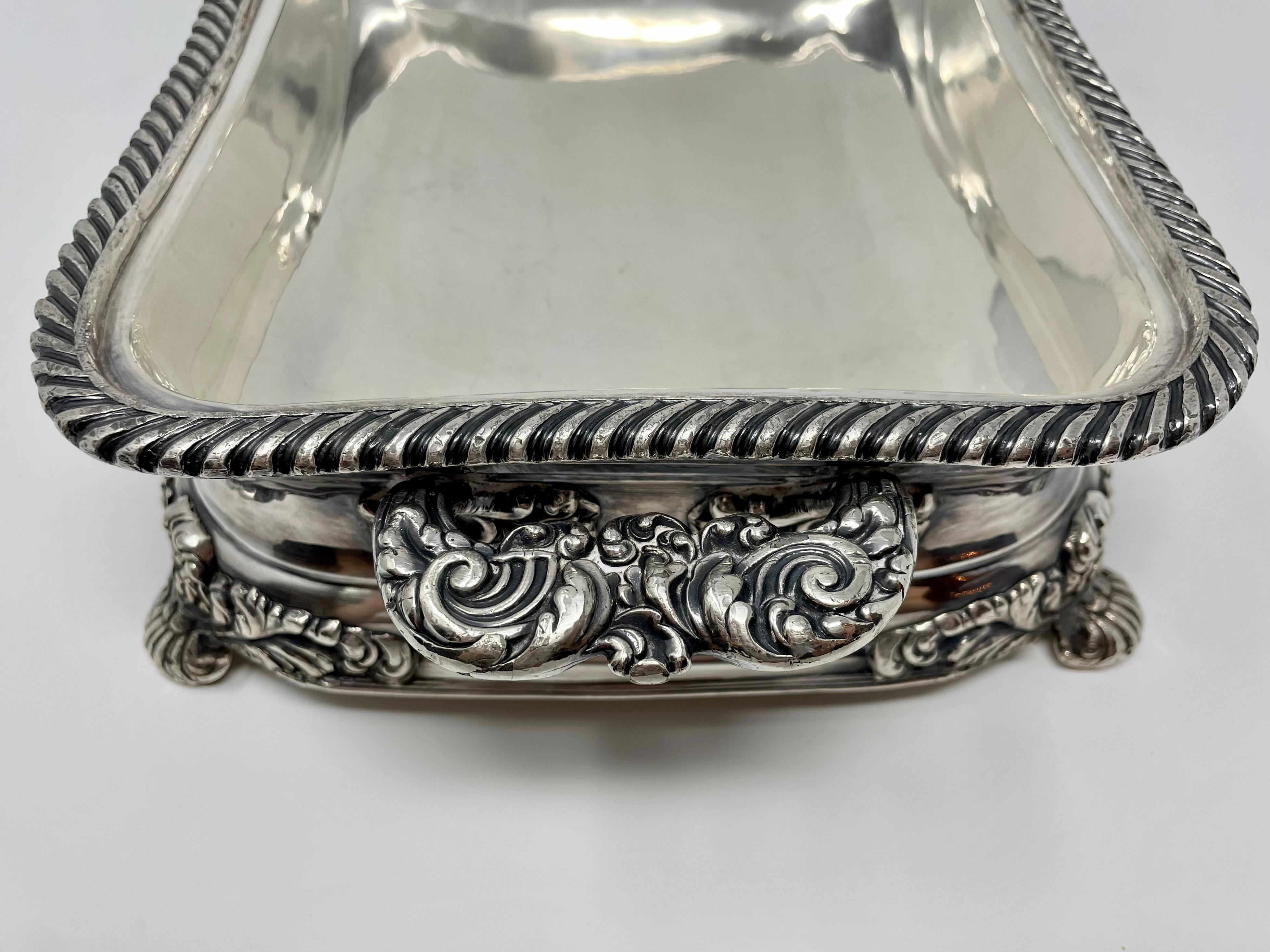 Pair of Antique English Silver Plated Entree Dishes, circa 1830-40 3