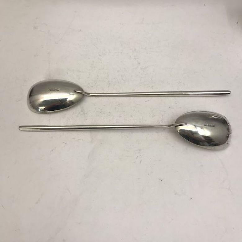 Pair of Antique English Silver Salad Servers In Good Condition In London, London