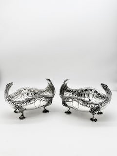 Pair of Antique English Sterling Silver Fruit Dishes