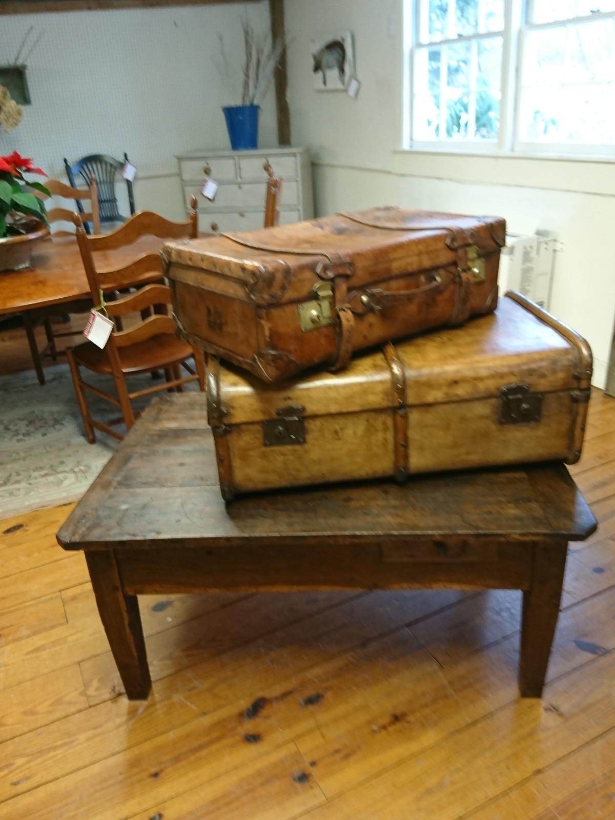 Pair of Antique English Suitcases 1