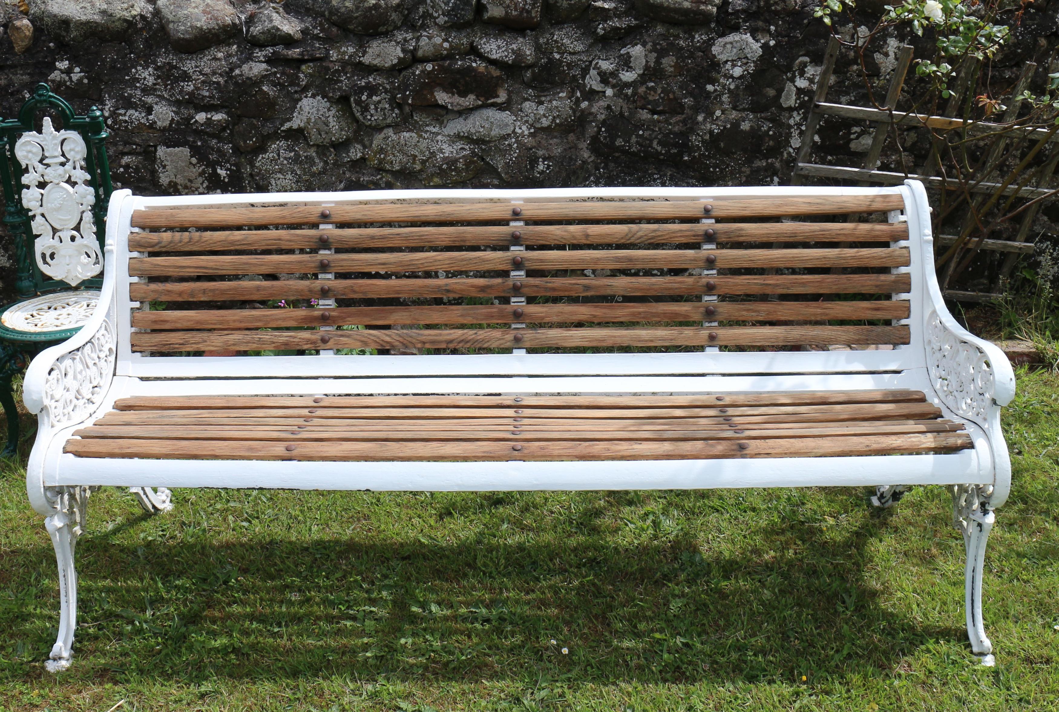 Pair of Antique English Victorian Cast Iron Garden Seats/Benches 6