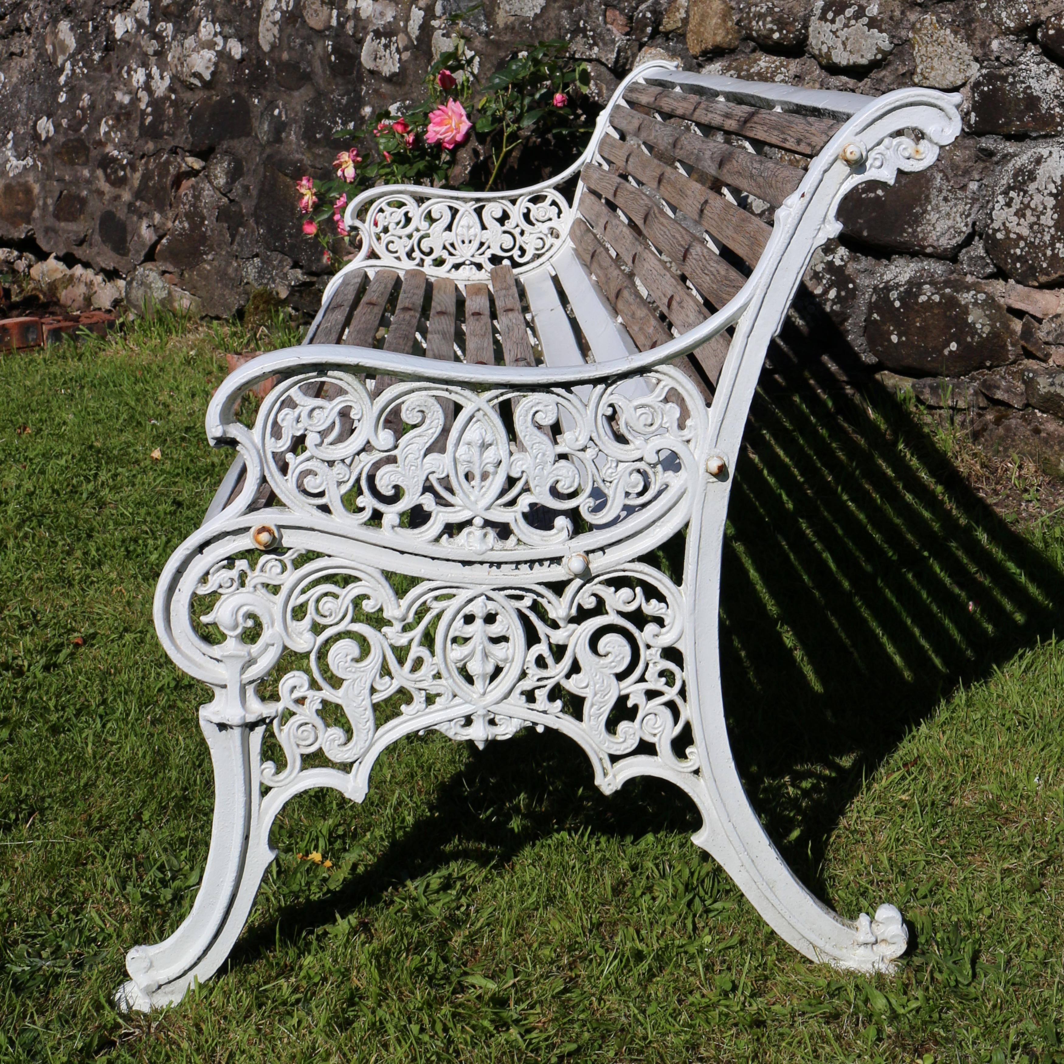 19th Century Pair of Antique English Victorian Cast Iron Garden Seats/Benches