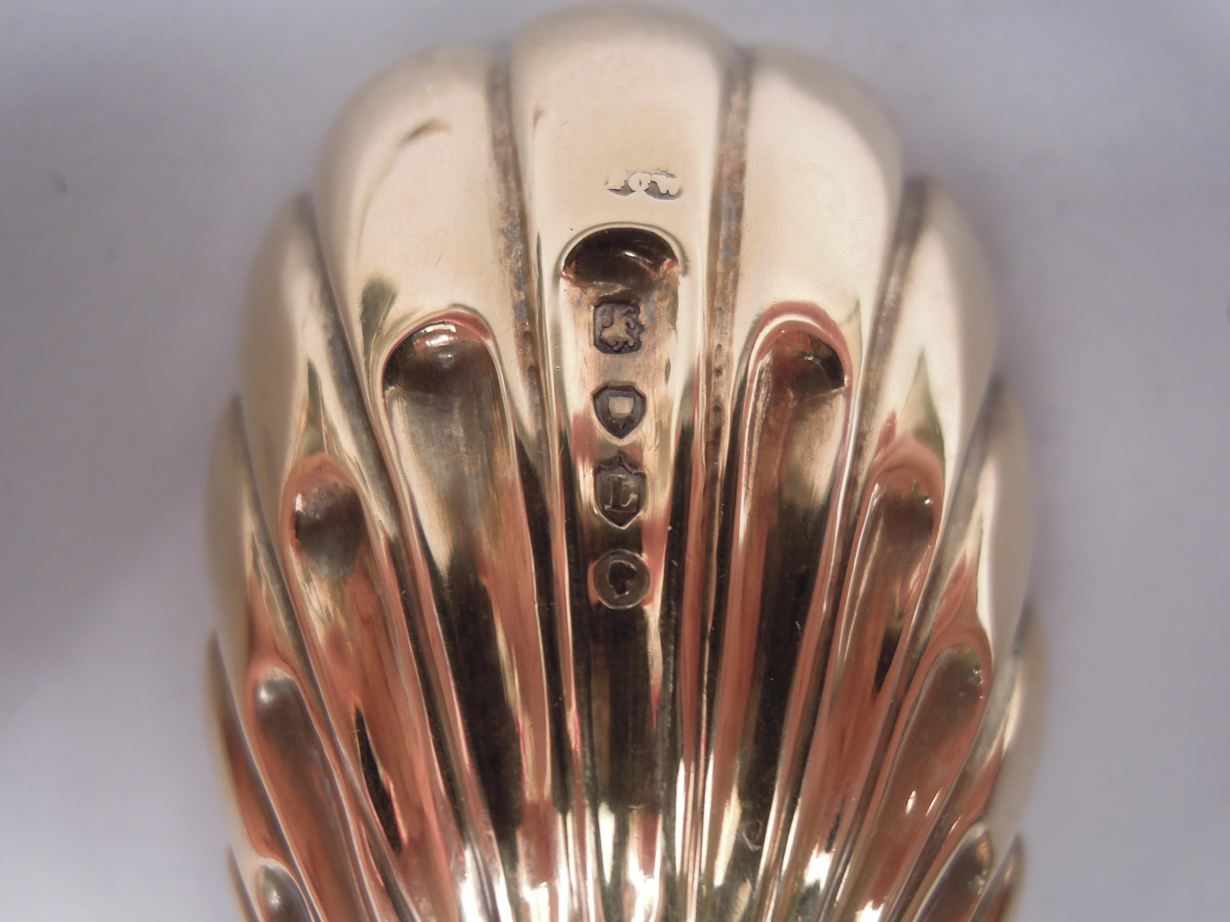 Pair of Antique English Victorian Stag Hunt Silver Gilt Berry Spoons 1886 For Sale 3