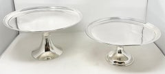 Pair of Antique English Victorian "Walker & Hall" Sheffield Silver Cake Holders