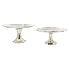 Pair of Antique English Victorian "Walker 
Hall" Sheffield Silver Cake Holders