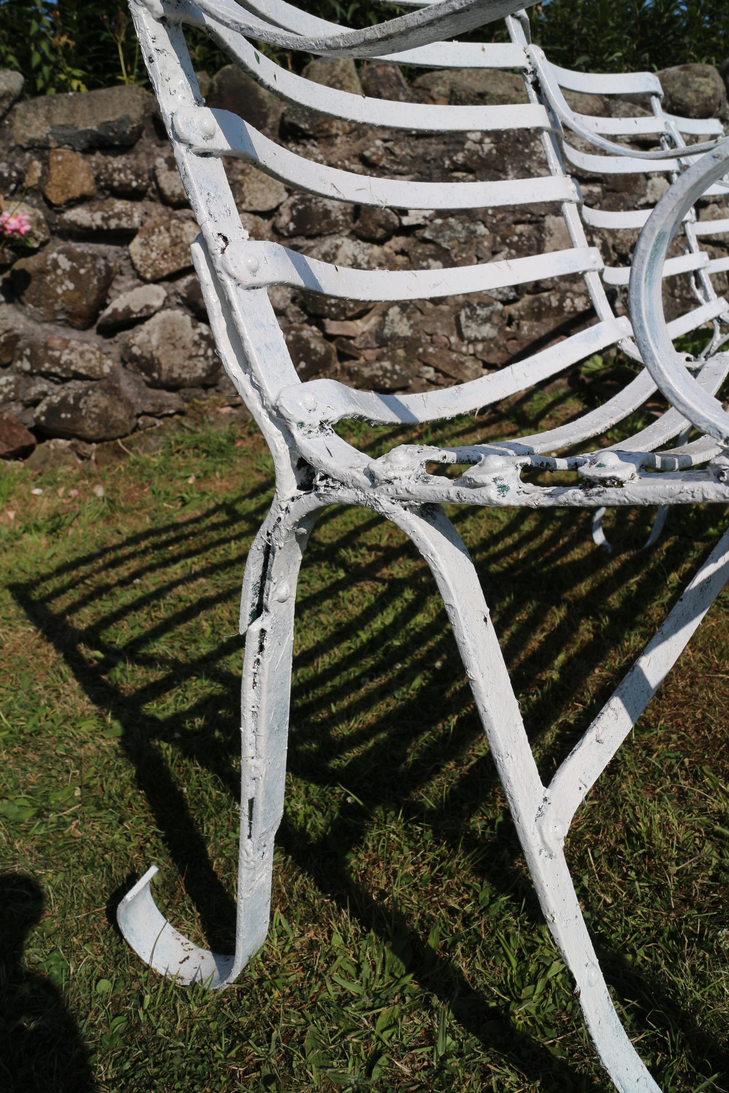 Pair of Antique English Victorian Wrought Iron Garden or Park Seats / Benches For Sale 12