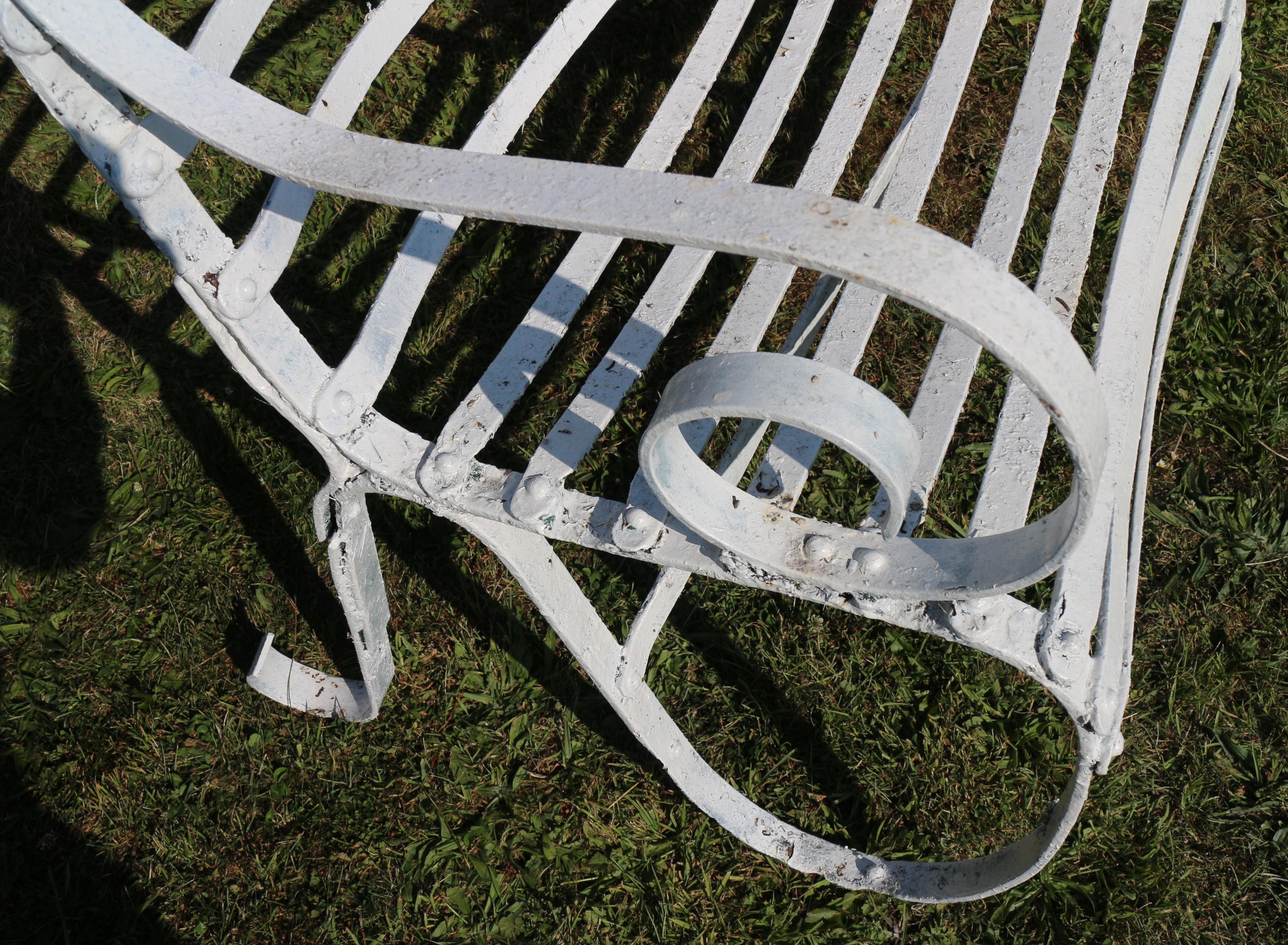 Pair of Antique English Victorian Wrought Iron Garden or Park Seats / Benches For Sale 13