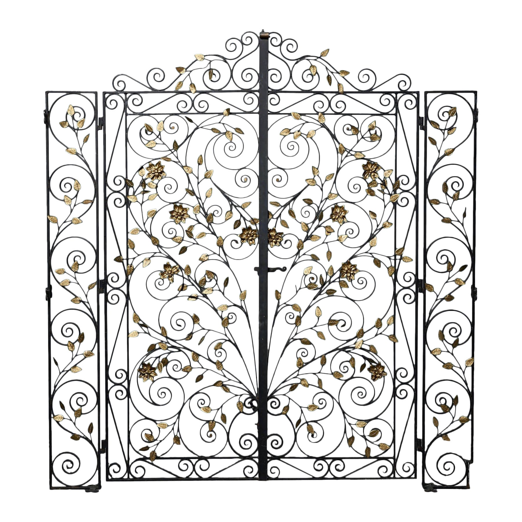 Pair of Antique English Wrought Iron Garden Gates