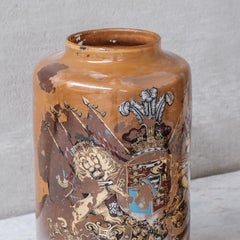 Pair of Antique English XL Glass Apothecary Pots