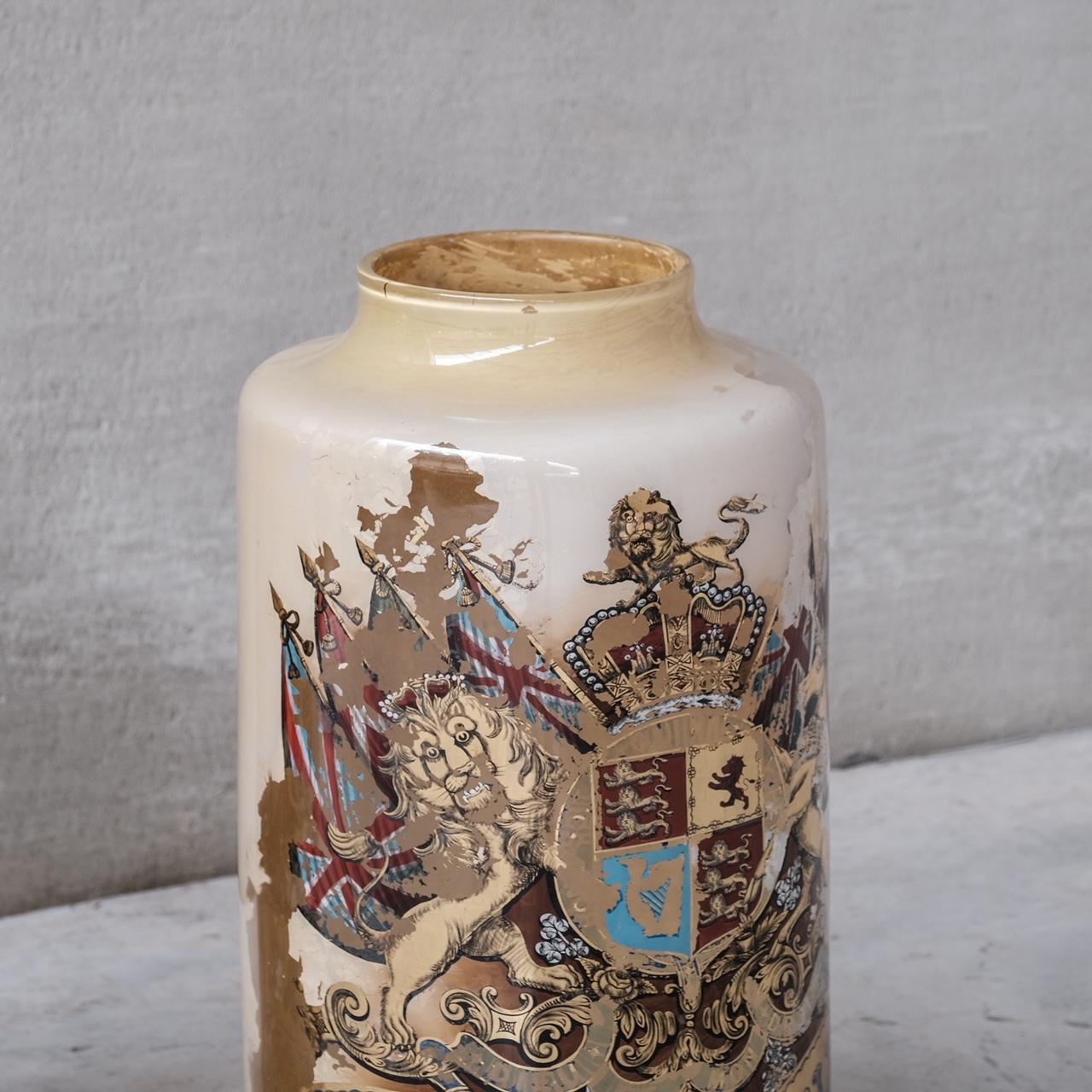 Paire de pots d'apothicaire anglais anciens en verre XL en vente 2