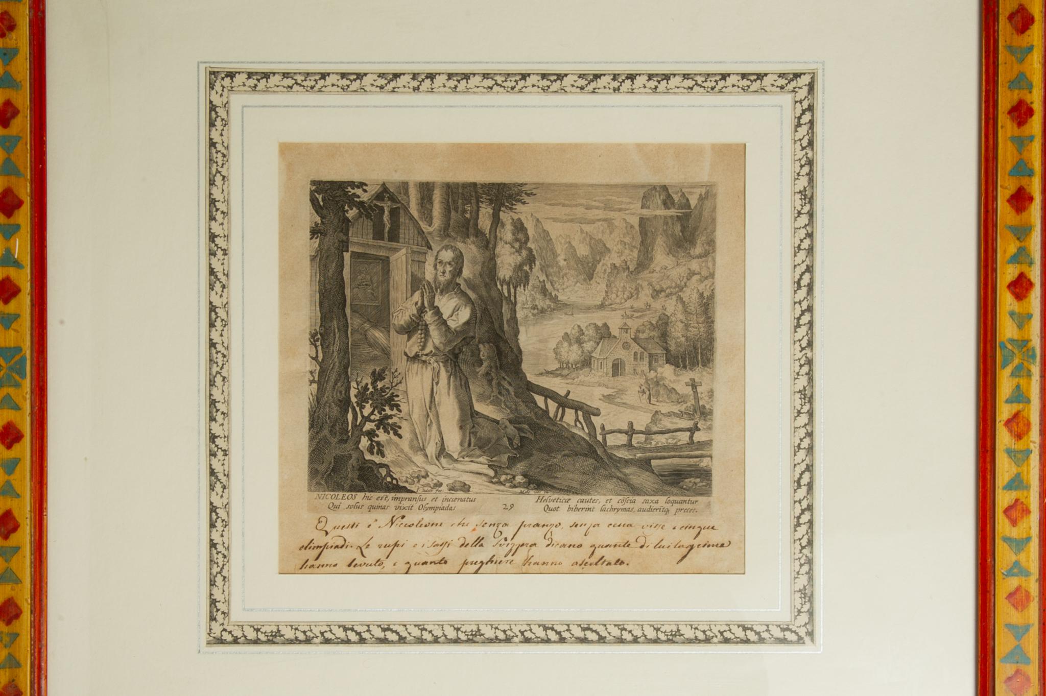 Pareja de grabados antiguos de Sadeler Papel en venta