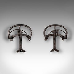 Pair Of Antique Equestrian Saddle Racks, English, Stables, Tack Rest, Victorian