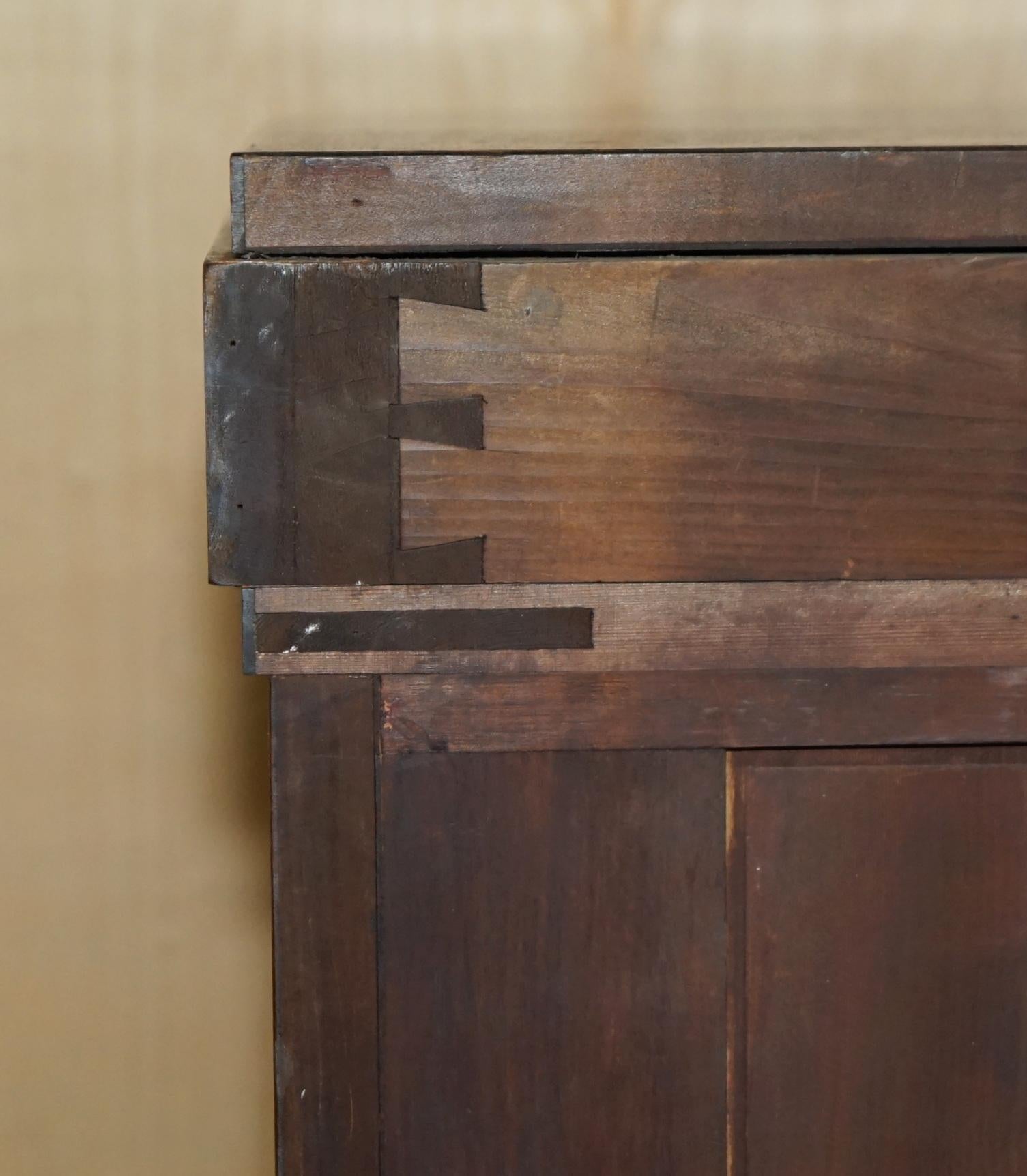 COPPIA DI CASSETTIERE ANTIQUE ESTATE MADE BOW FRONTED 168,5CM WALNUT TALLBOY in vendita 12