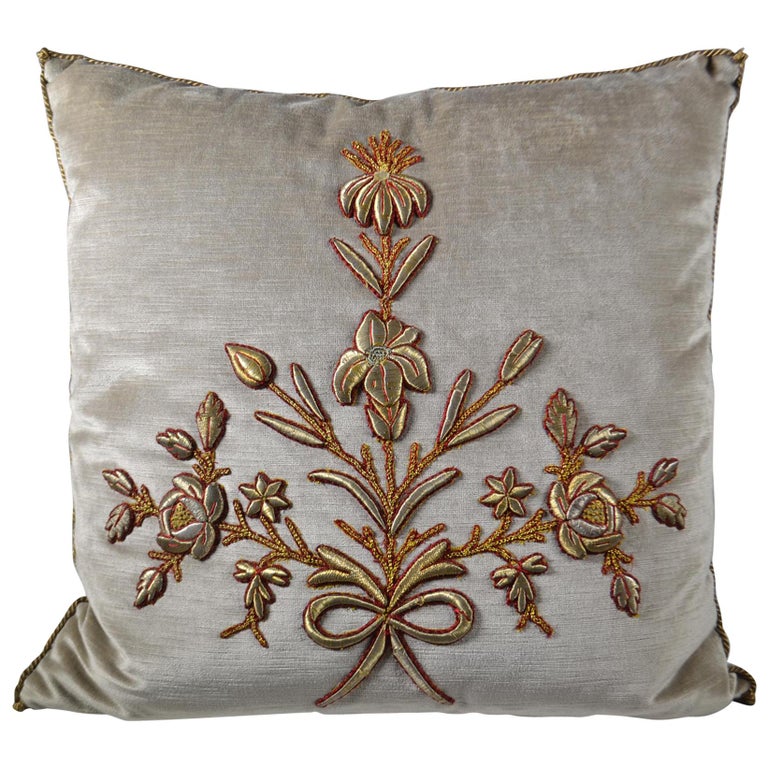 Pair of Antique European Trimmed Down Filled Pillow at 1stDibs