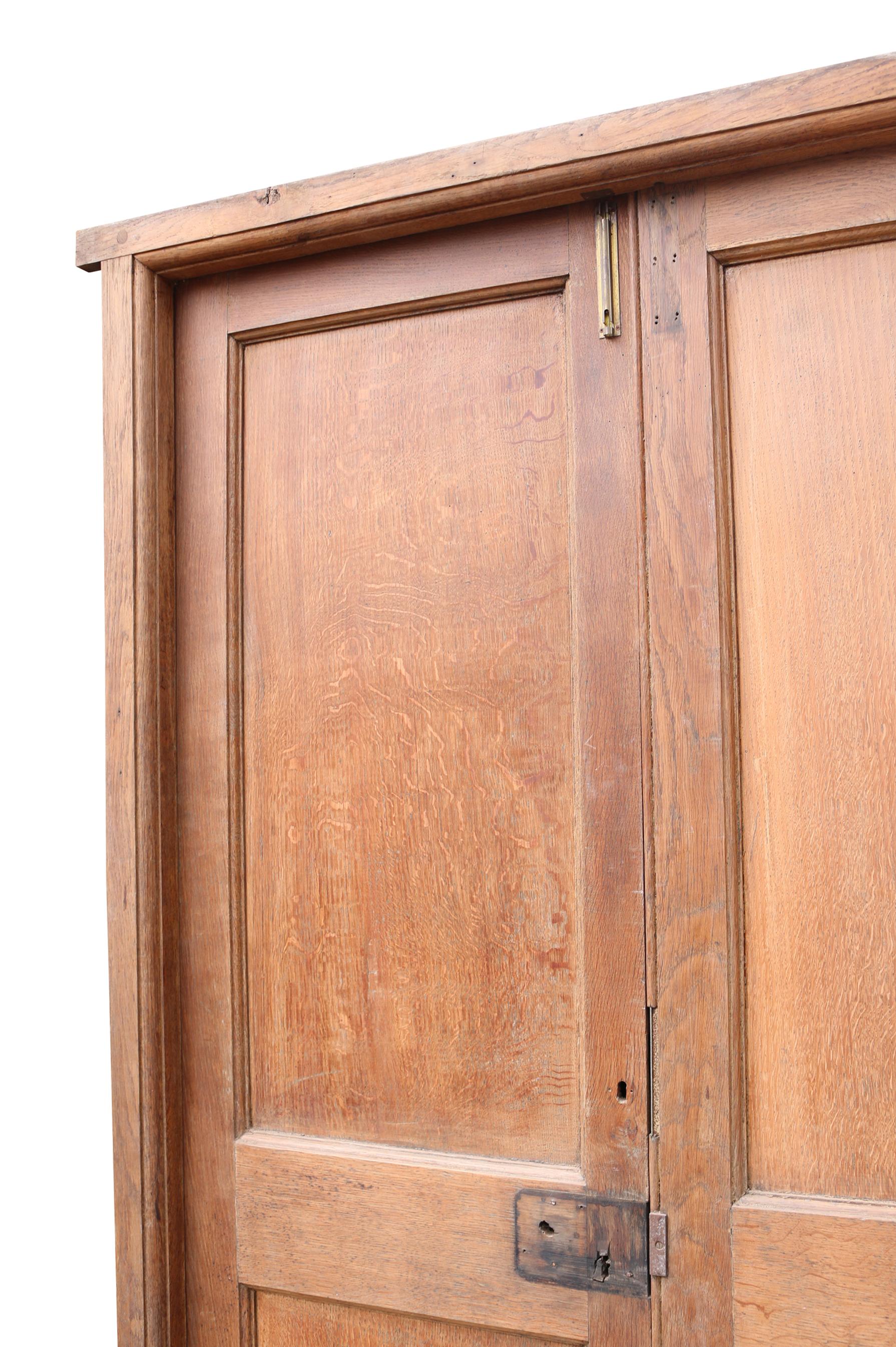 English Pair of Antique Exterior Oak Double Doors with Frame