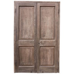 Pair of Used Exterior Oak Double Doors with Frame