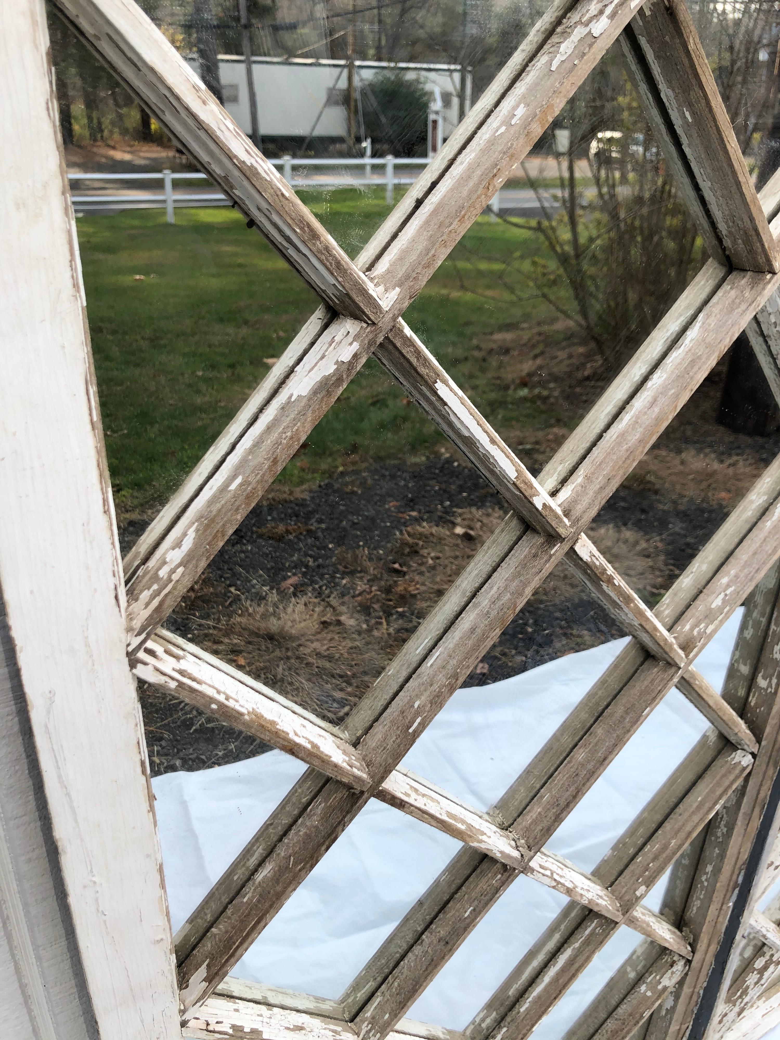 Pair of Antique Farm House Shabby Chic Mirrored Windows 12