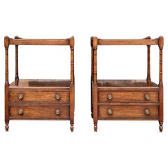 Pair Of Antique Faux Bamboo Mahogany Side Tables for Restoration Pair Of Antique Faux Bamboo Mahogany Side Tables for Restoration