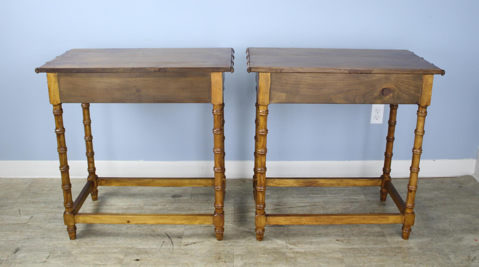 Pair of Antique Faux Bamboo Side Tables 4