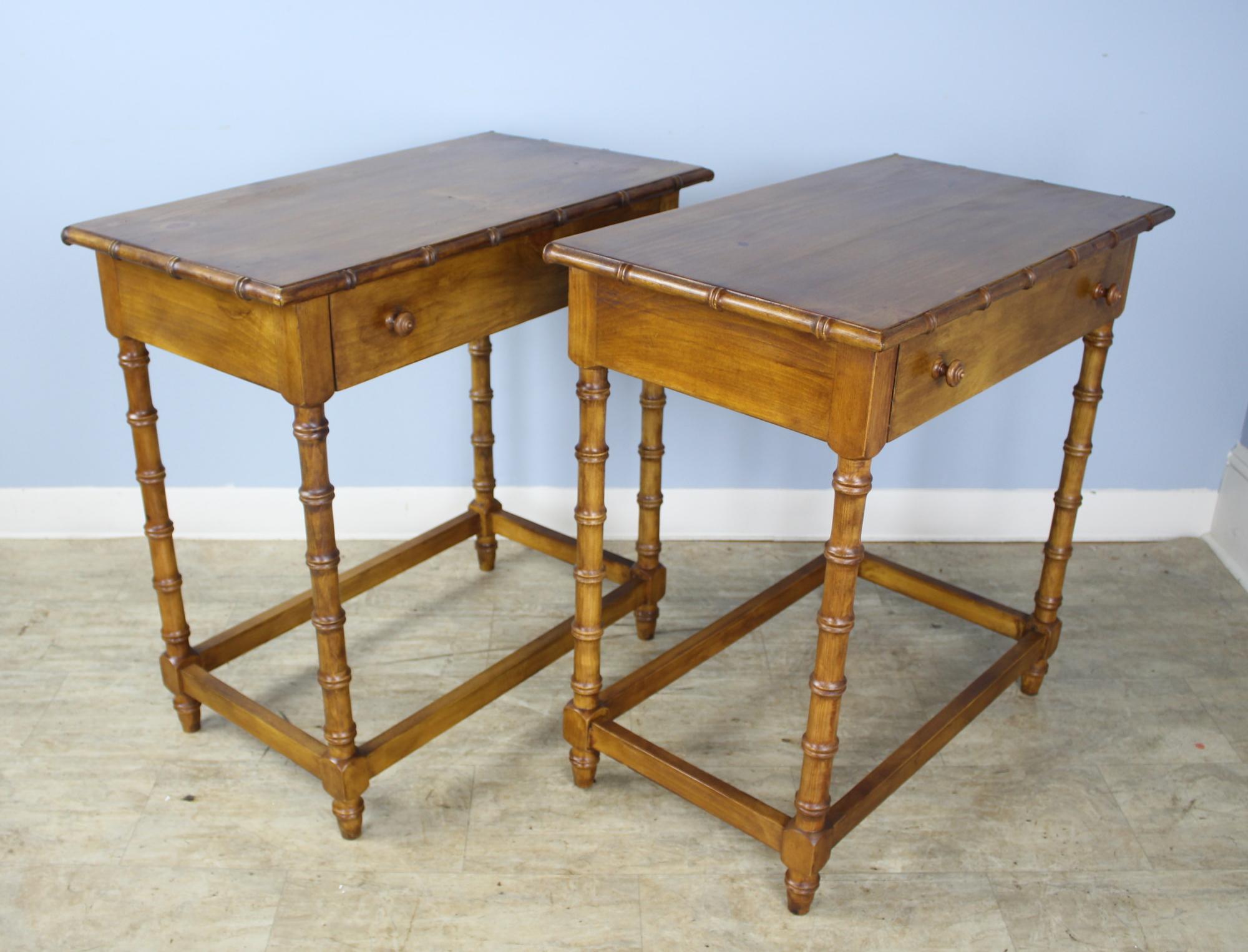 Pair of Antique Faux Bamboo Side Tables 3
