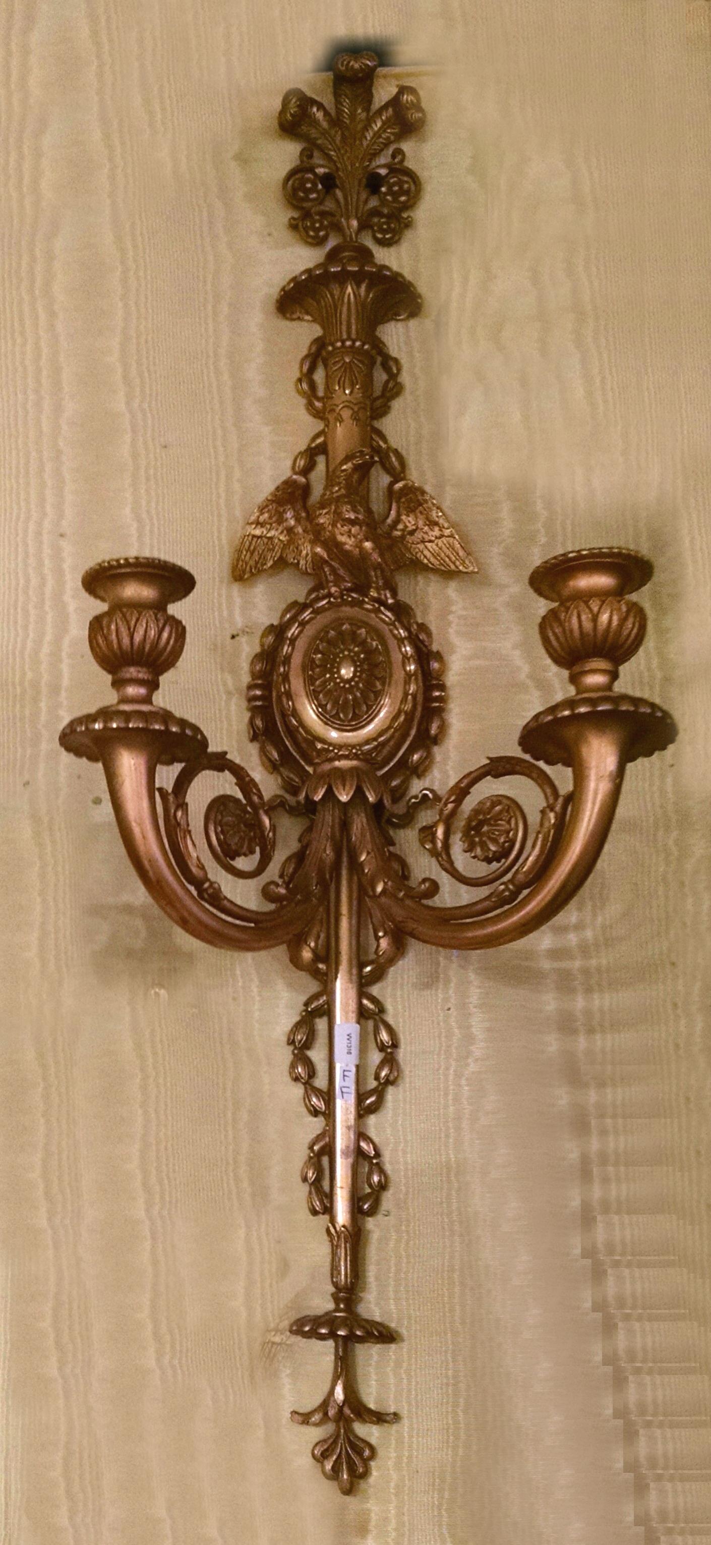 Pair of Antique Federal or Regency Revival Style Wall Sconces In Good Condition In New York, NY