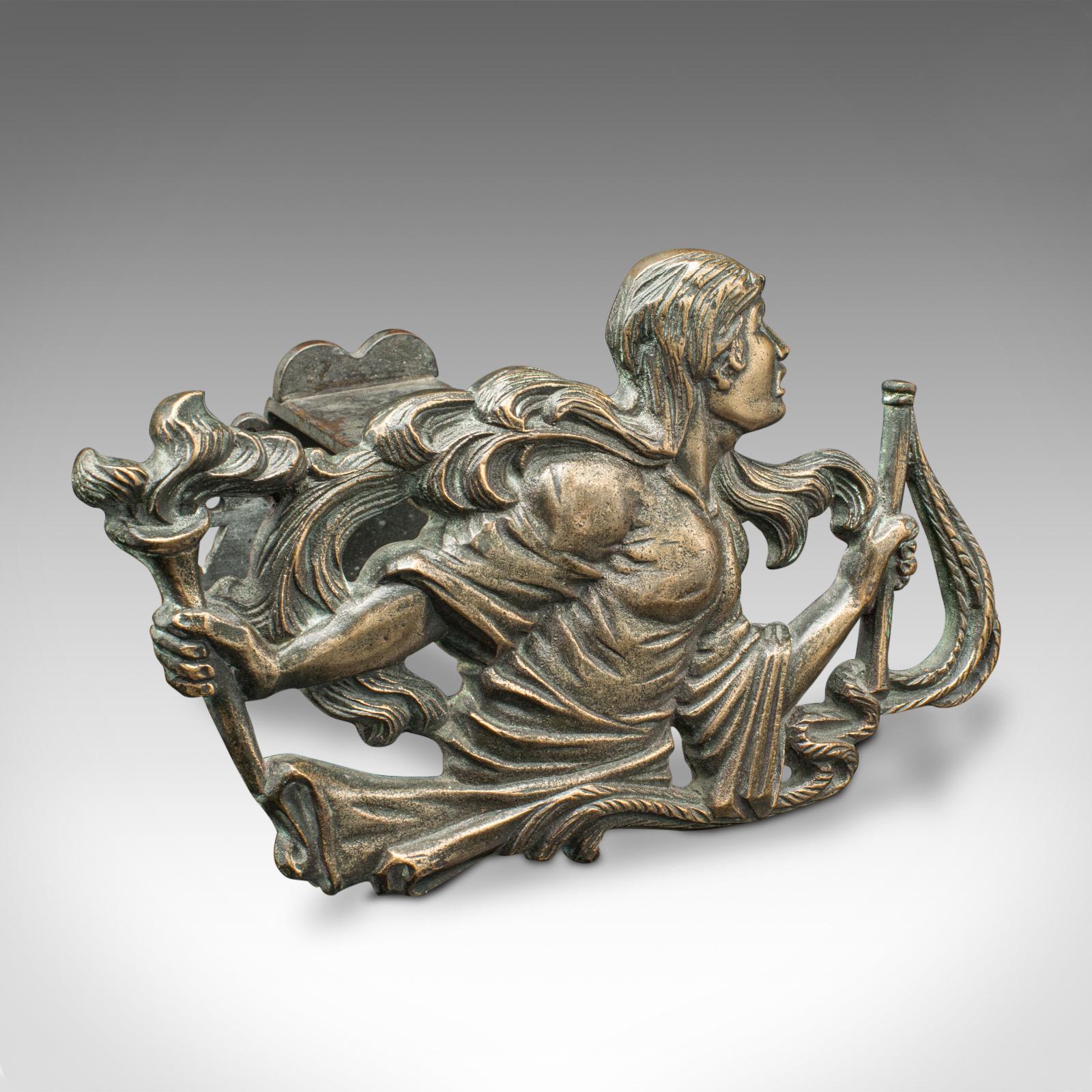 Paar antike figurale Feuerböcke, französische Bronze, Kaminsims, Landhaus, um 1850 (Spätviktorianisch) im Angebot