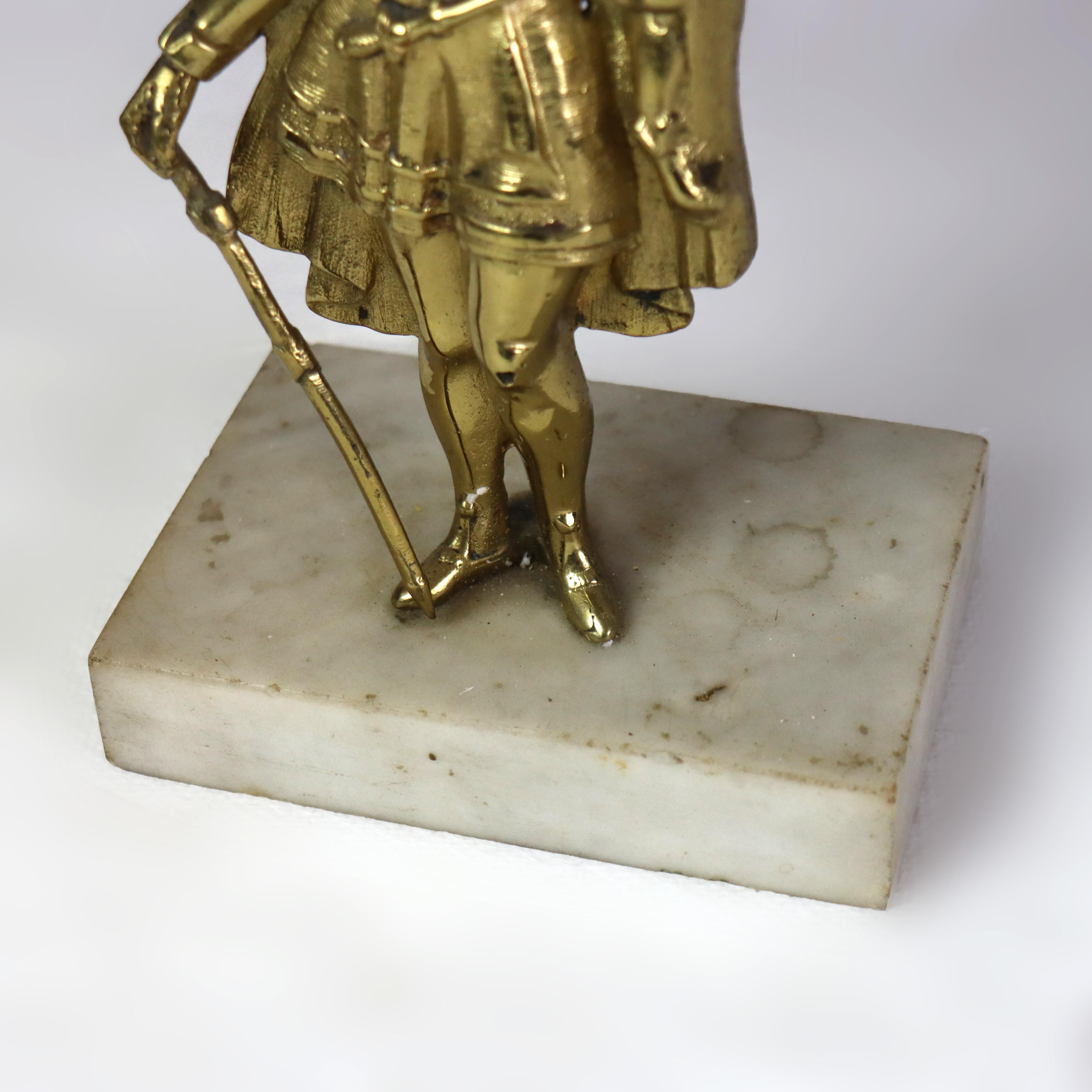Coppia di Girandole antiche figurate in ottone, cristallo e marmo C1920 in vendita 4