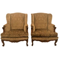 Pair of Antique Fine Large Walnut Armchairs, circa 1900-1910