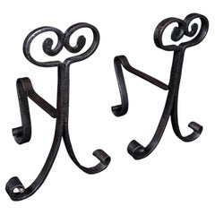 Pair of Antique Fire Tool Rests, French, Andirons, Art Nouveau, Victorian, 1900