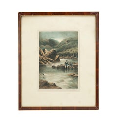 Coppia di quadri di pesca antichi di Douglas Adams