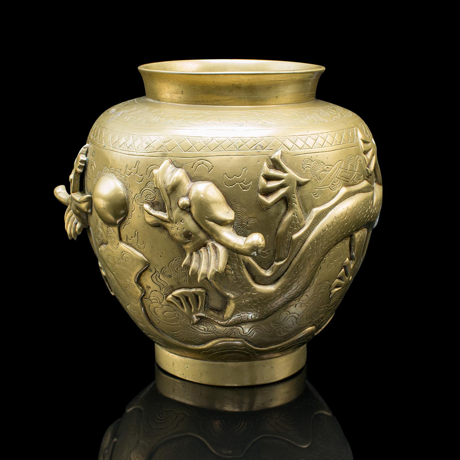 Paire d'urnes à fleurs anciennes chinoises, bronze, vase Posy décoratif victorien Bon état - En vente à Hele, Devon, GB