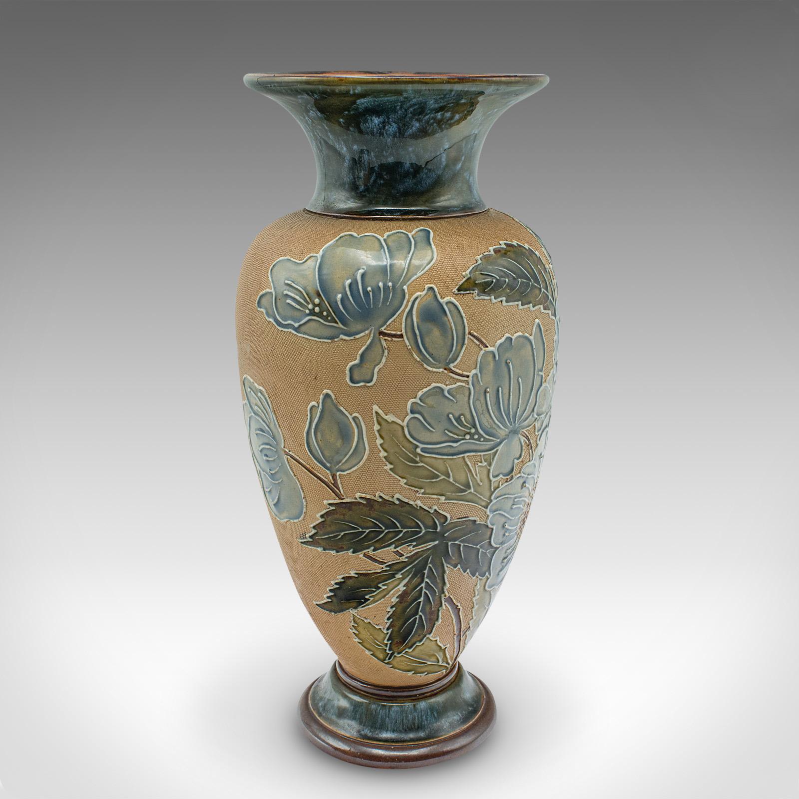 20th Century Pair Of Antique Flower Vases, English, Ceramic, Display Urn, Edwardian, C.1910 For Sale