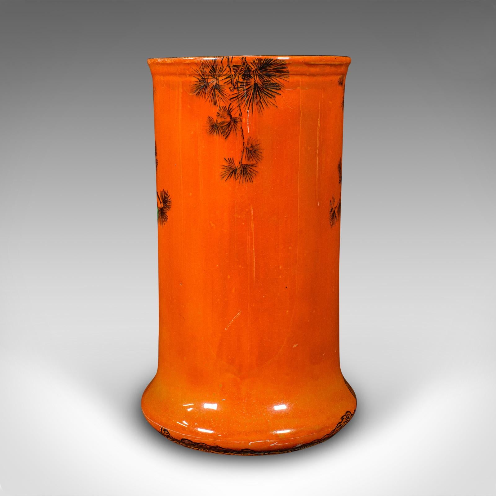 British Pair Of Antique Flower Vases, English, Lustre Ceramic, Oriental Taste, C.1920 For Sale