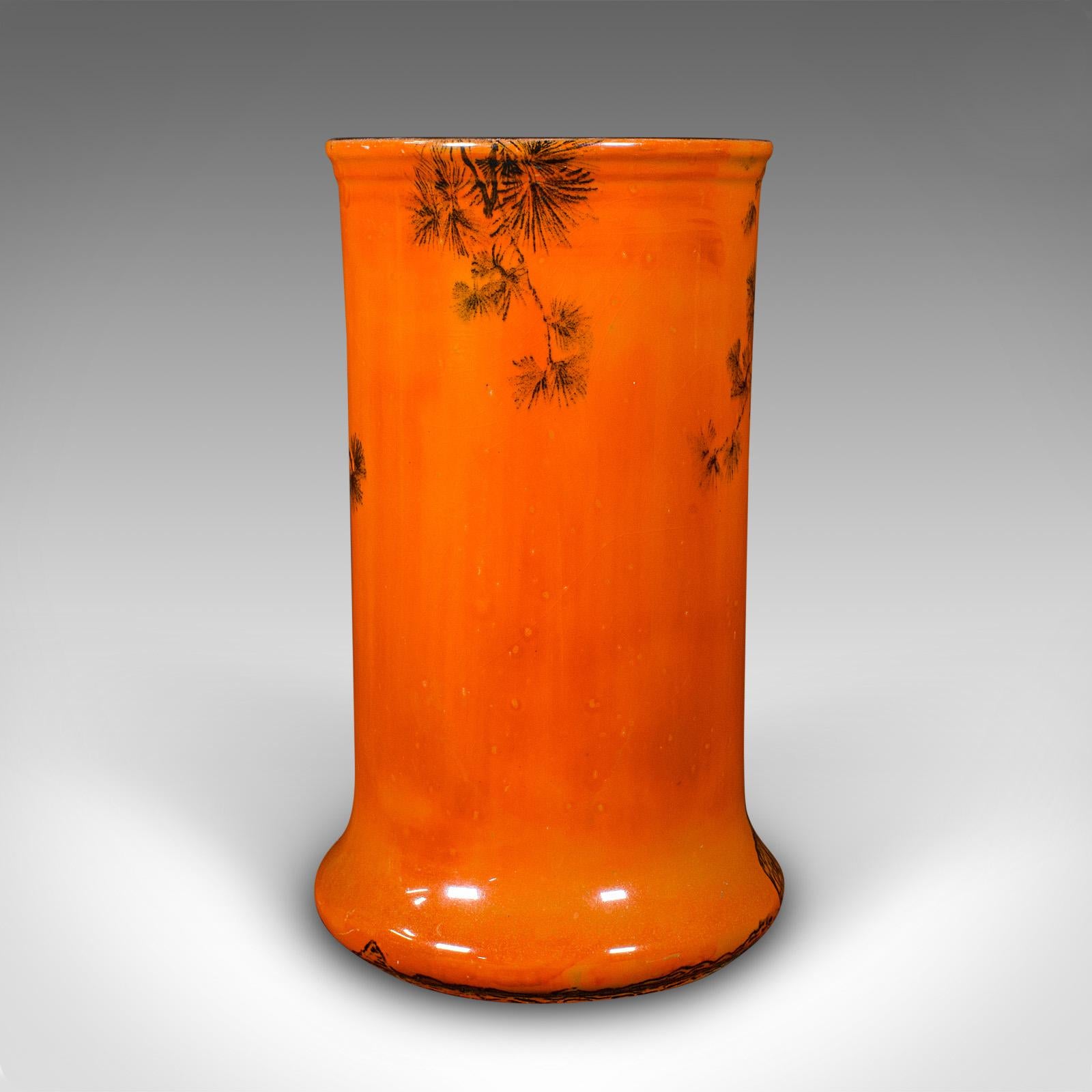 20th Century Pair Of Antique Flower Vases, English, Lustre Ceramic, Oriental Taste, C.1920 For Sale