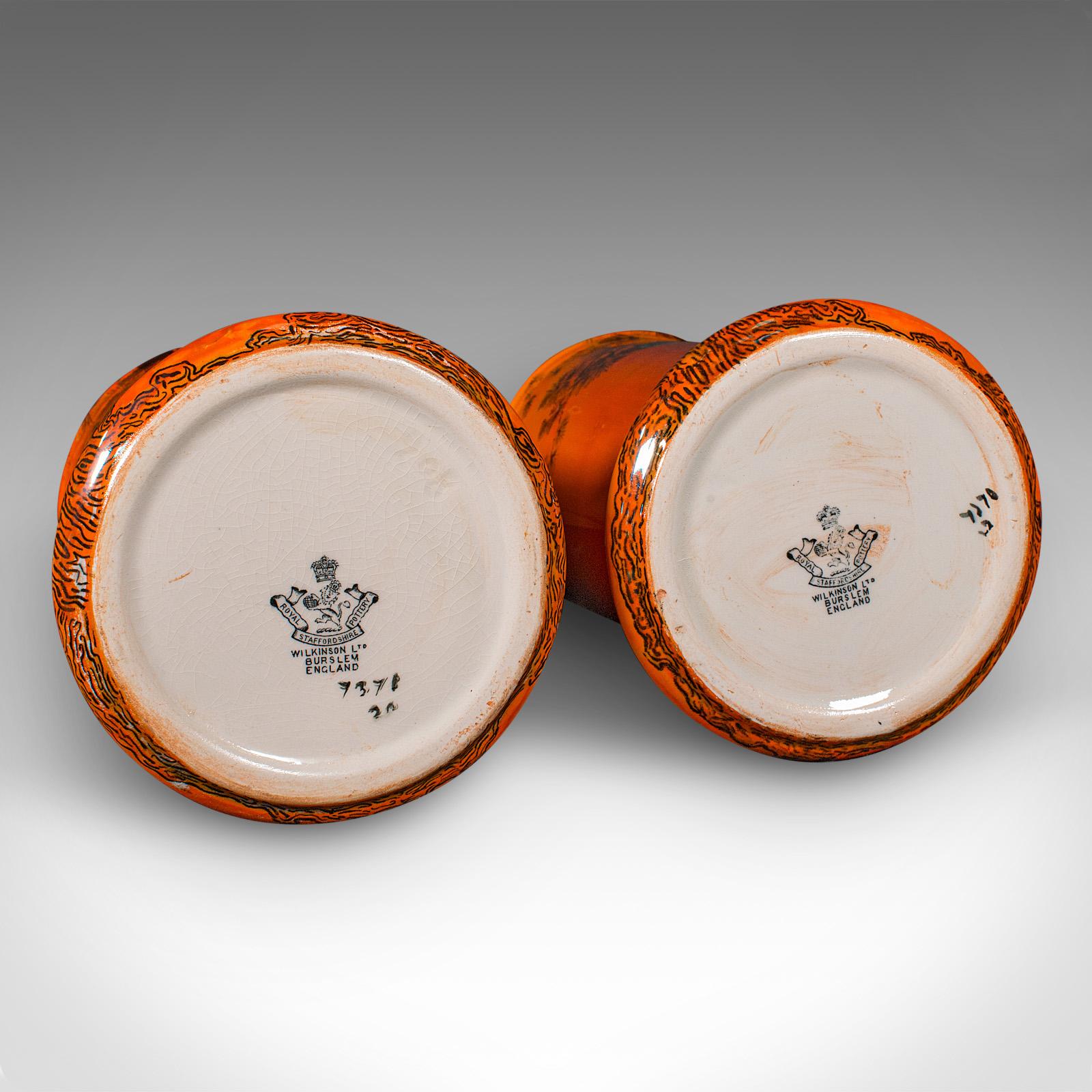 Pair Of Antique Flower Vases, English, Lustre Ceramic, Oriental Taste, C.1920 For Sale 2